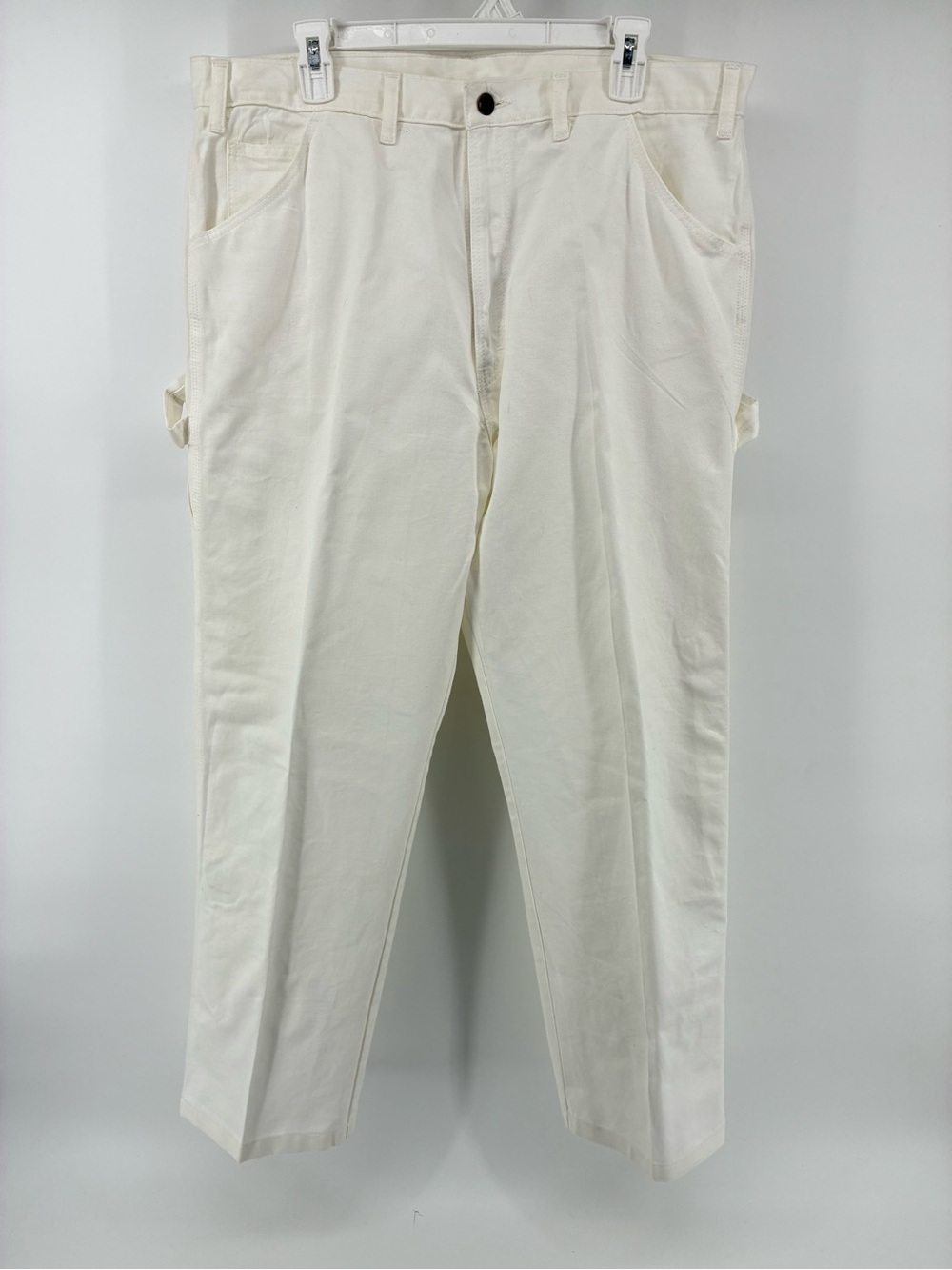 Dickie’s White Carpenter Jeans Work Pants w ICI Paints Logo Straight Leg